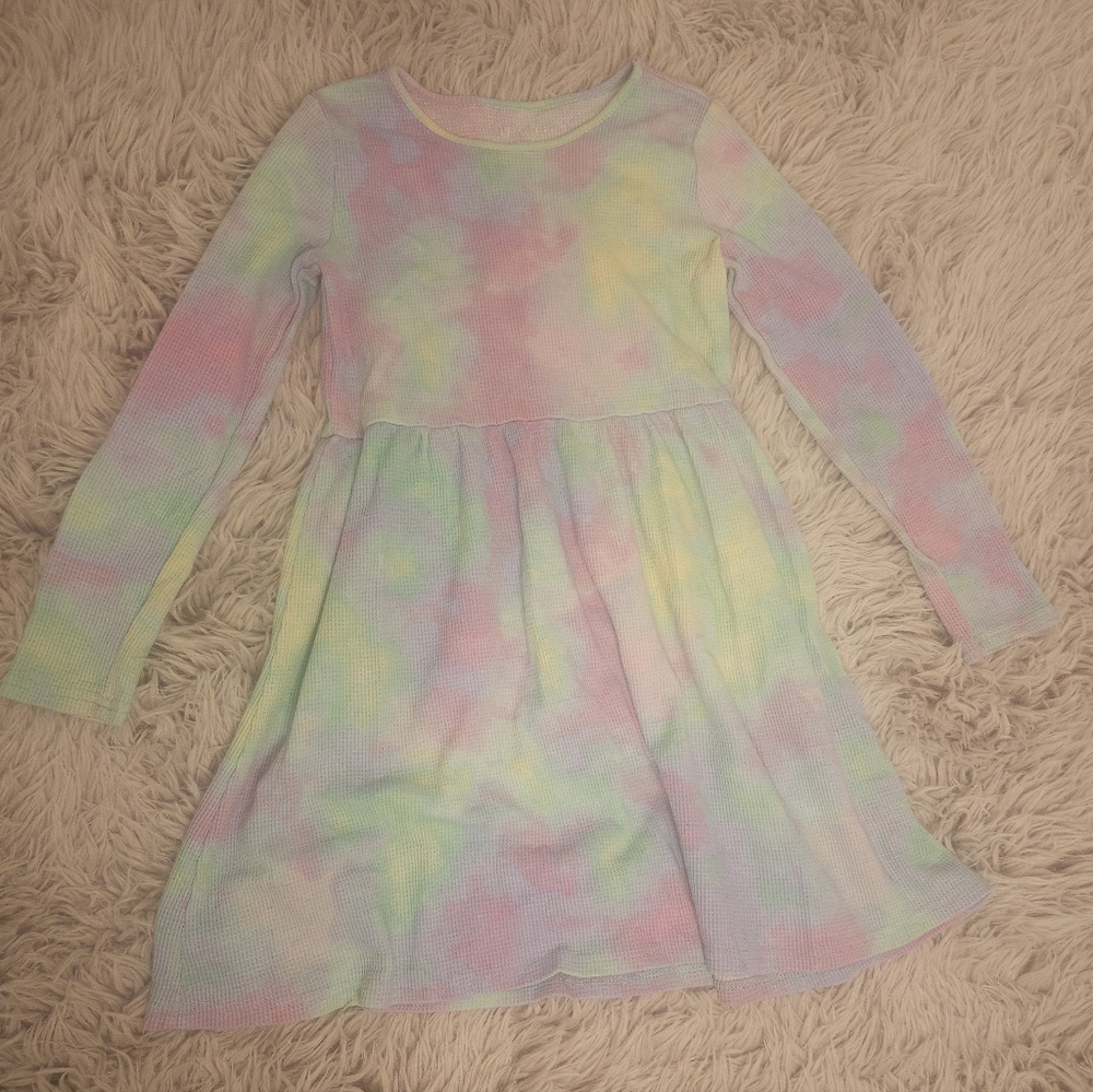 EUC Children's Place Multicolor Tie-Dye Long Sleeve Dress